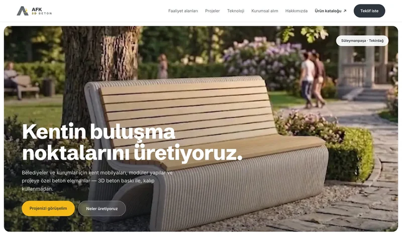AFK 3D Beton kurumsal sitesi