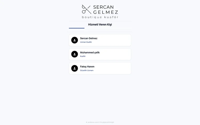 Sercan Gelmez randevu sistemi